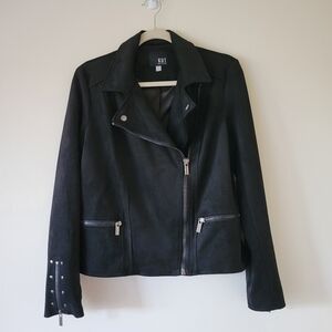 Black Faux Suede Kut From The Cloth Moto Jacket
